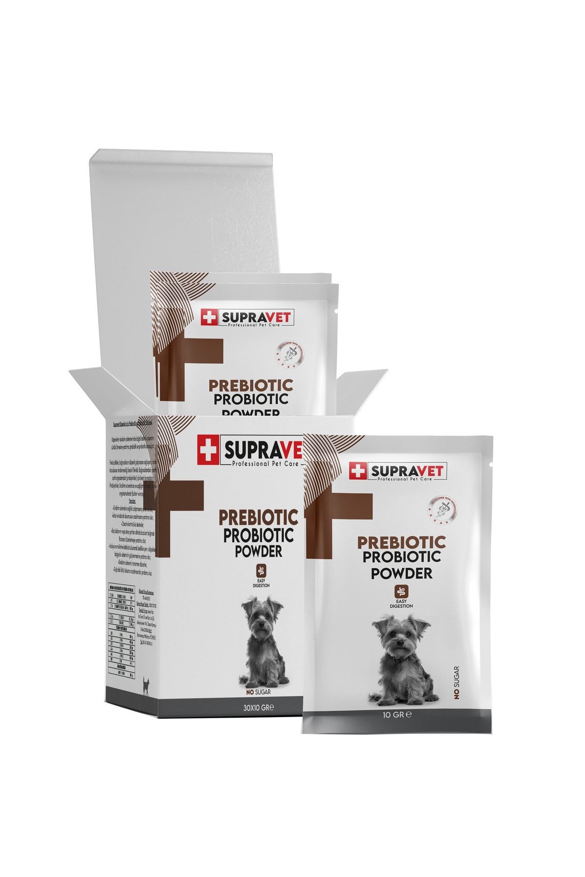 Supravet Probiyotik, Köpek Bagışıklık Güçlendirici Toz Probiyotik+Prebiyotik Takviyesi 100 Ml-10 LU