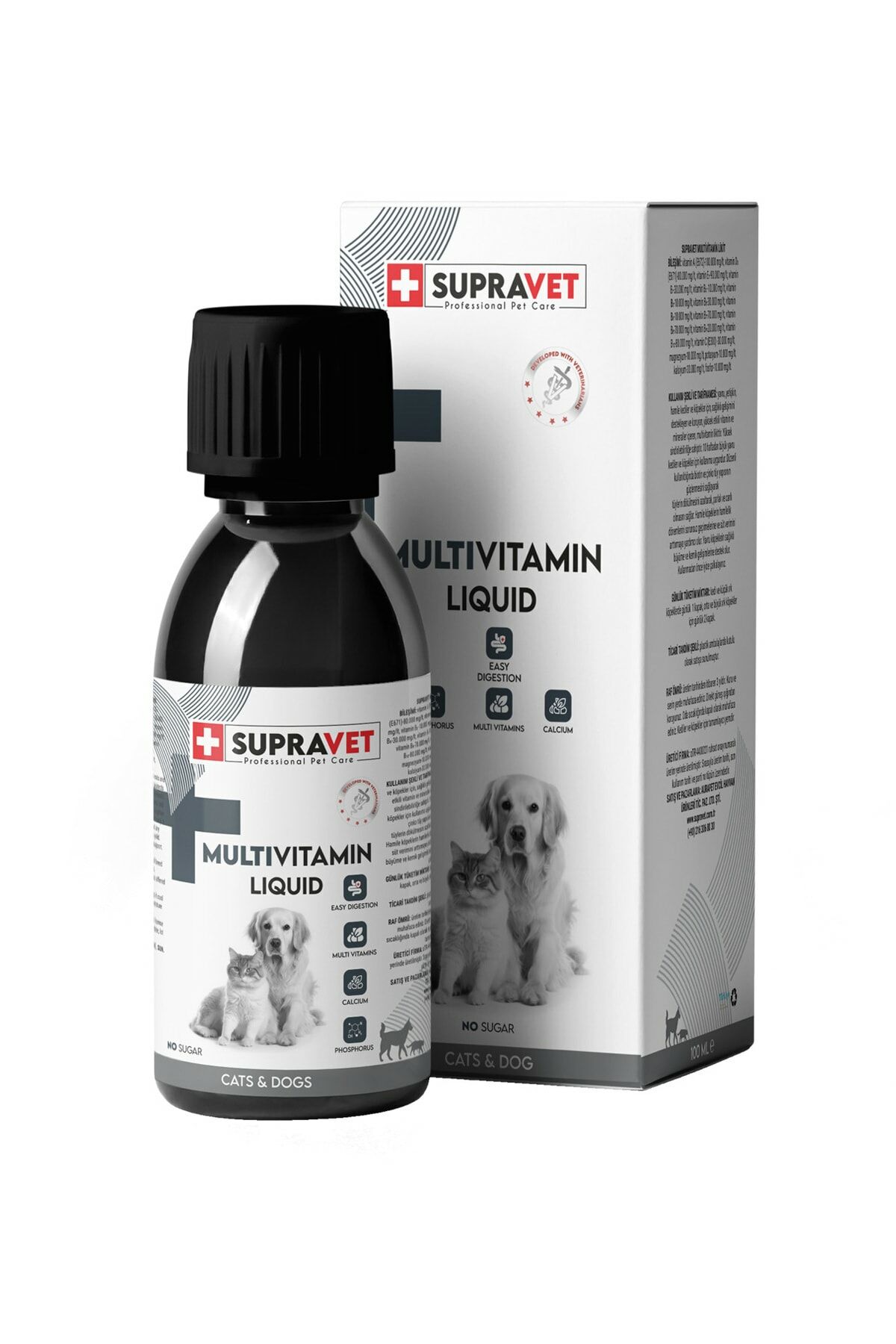Supravet MultiVitamin Sağlığı Kedi ve Köpekler İçin Sıvı Damla 100ml