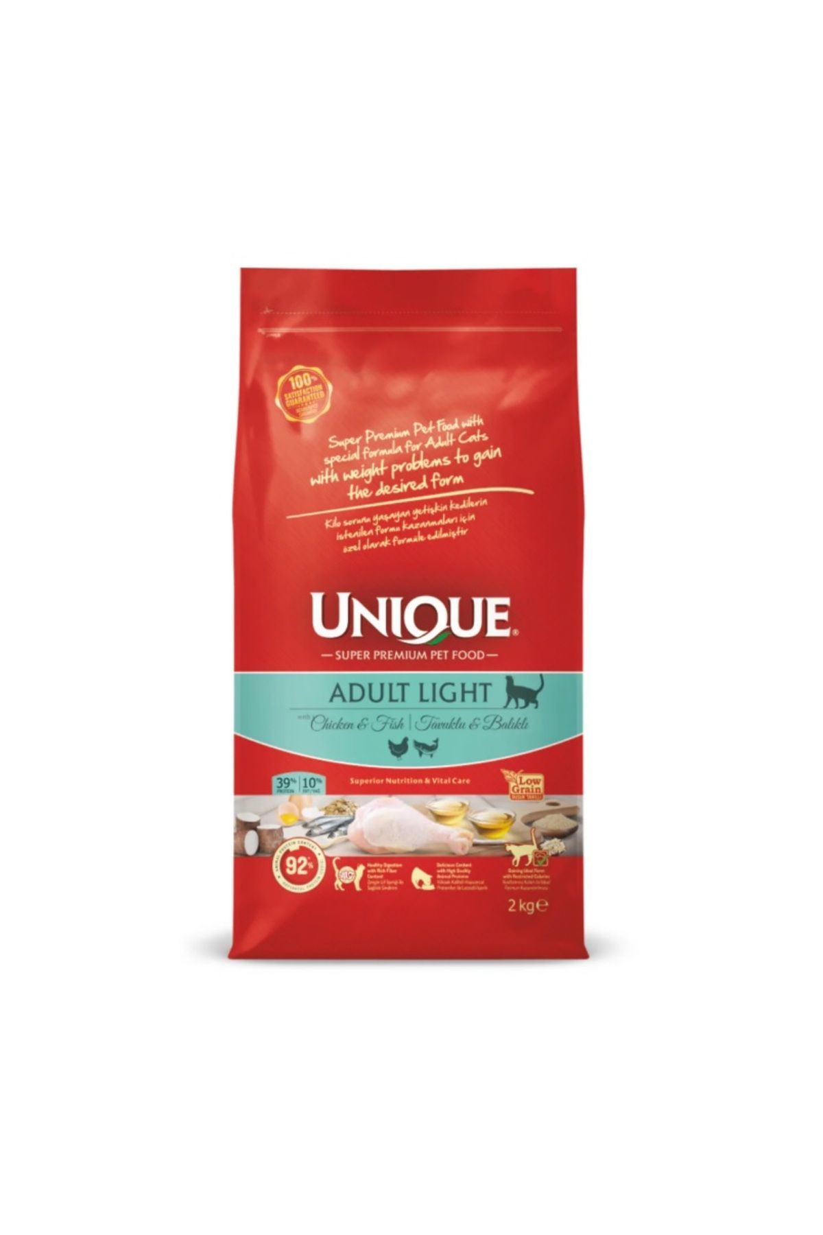 Unique Yetişkin Kedi Light Tavuklu Kuru Maması 2kg