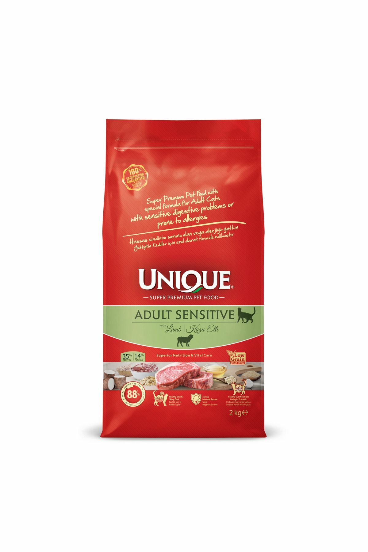 Unique Adult Sensitive Yetişkin Kedi Maması Kuzu Etli 2 Kg