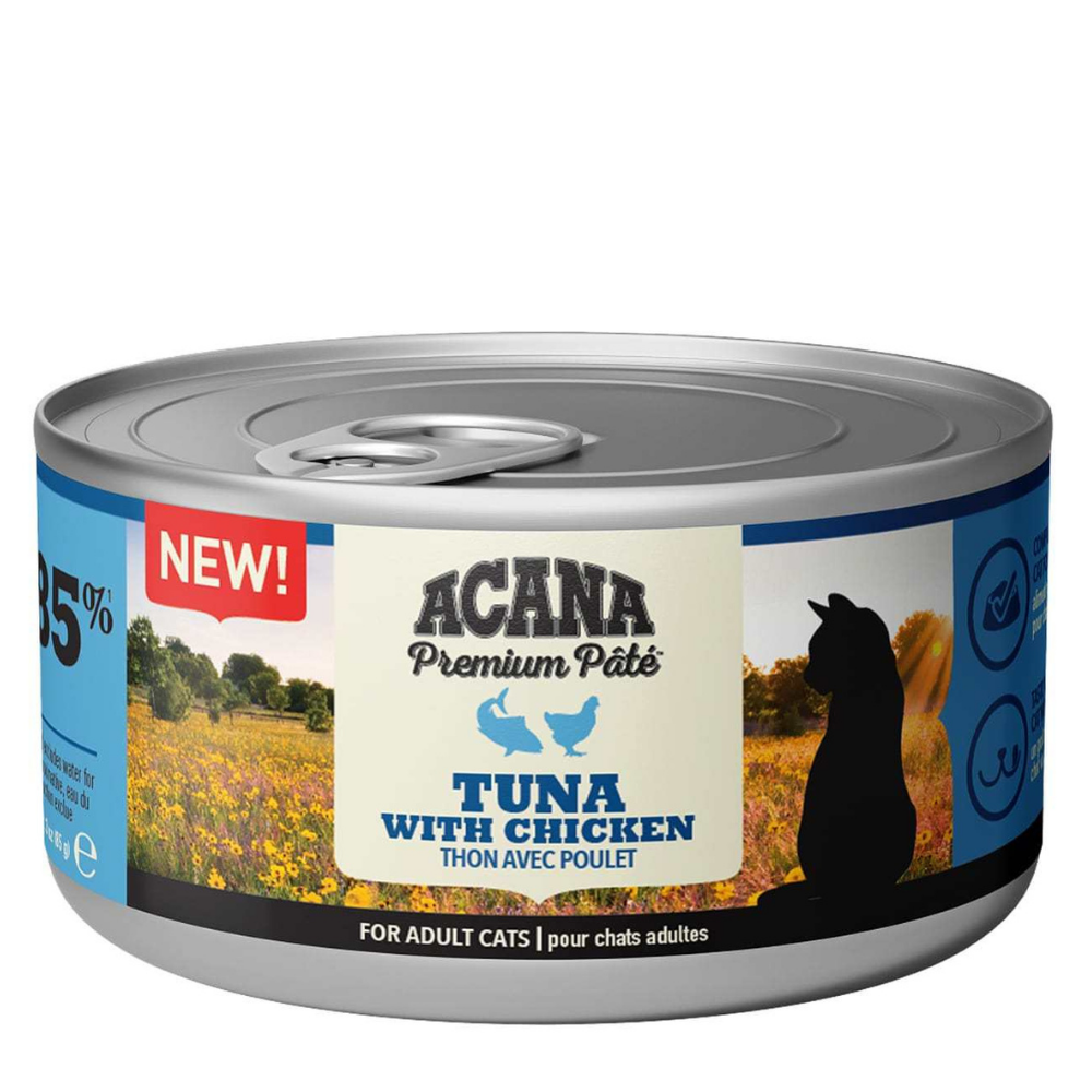 Acana Premium Pate Ton Balıklı ve Tavuklu Ezme Yetişkin Kedi Konservesi 85gr