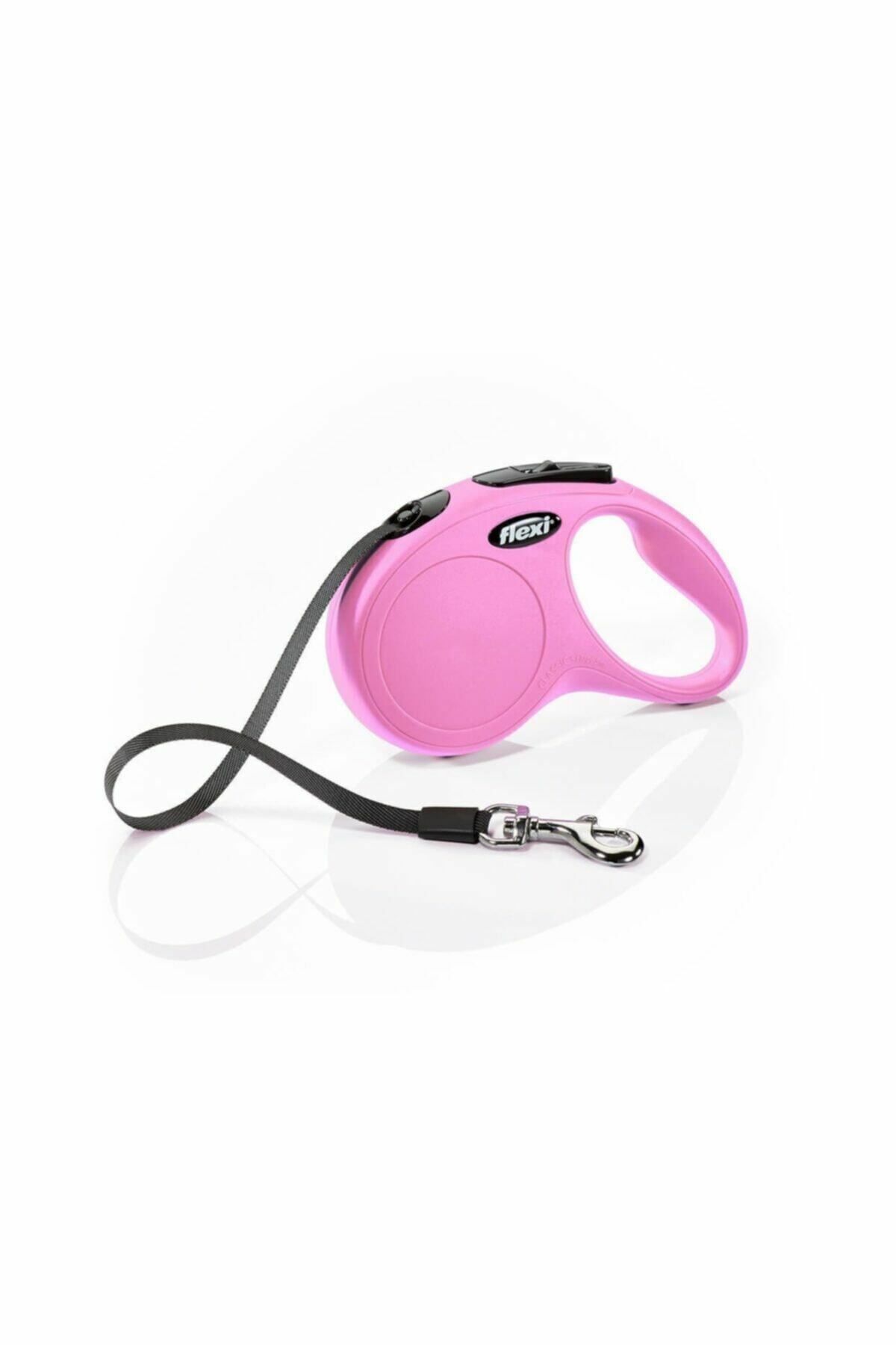 Flexi New Classic Otomatik Şerit Köpek Gezdirme Tasma S Pembe 5 mt
