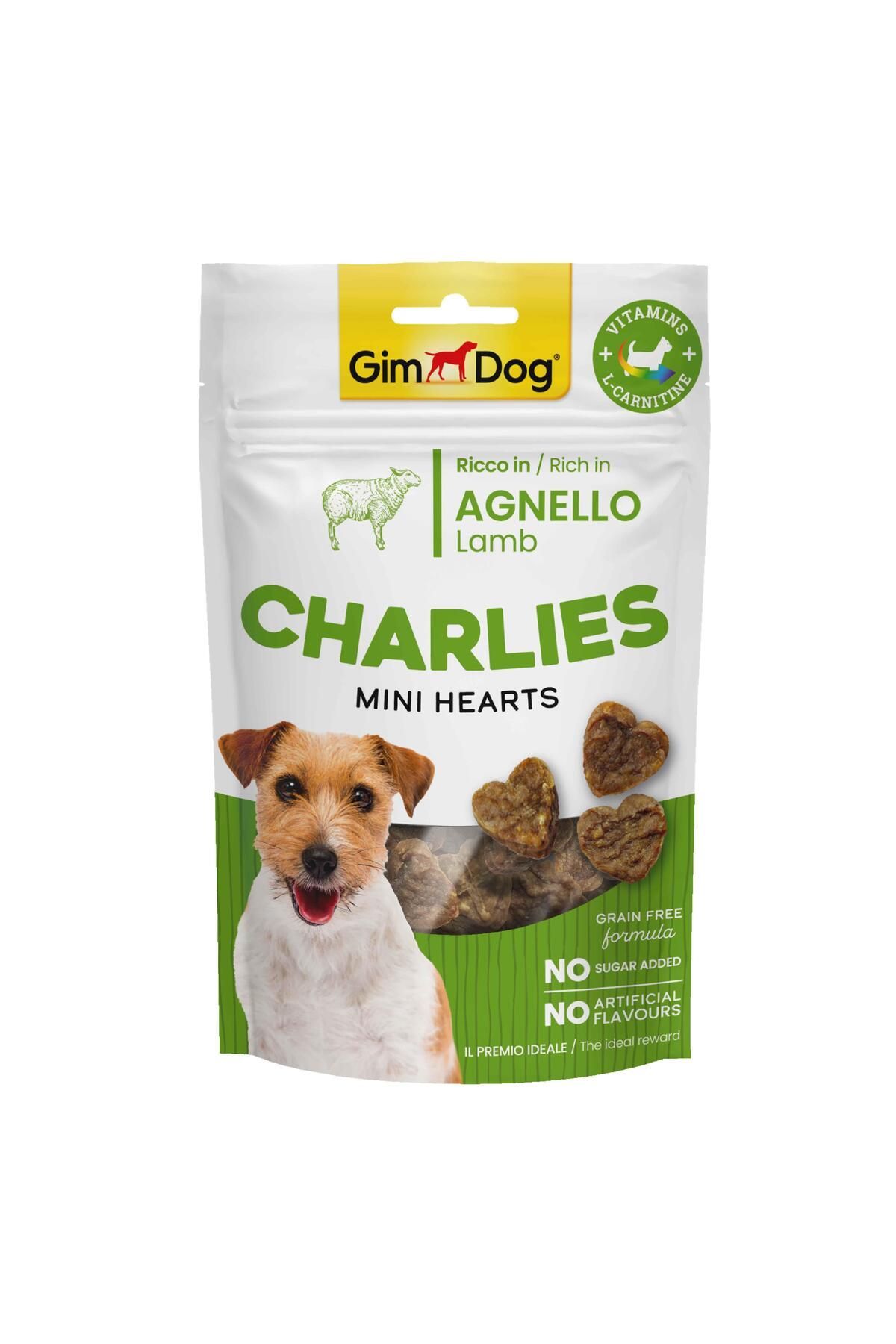 Gimdog Charlies Mini Hearts Kuzu Etli Köpek Ödülü 70Gr Minik Kalp Şeklinde