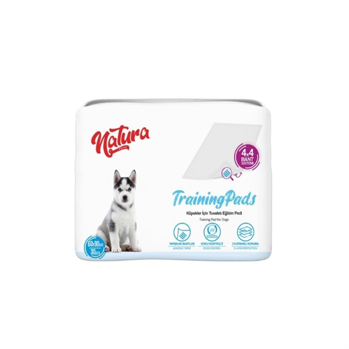 Natura Kaydırmaz Bantlı Köpek Tuvalet Eğitim Pedi 30'lu 60x90 Cm