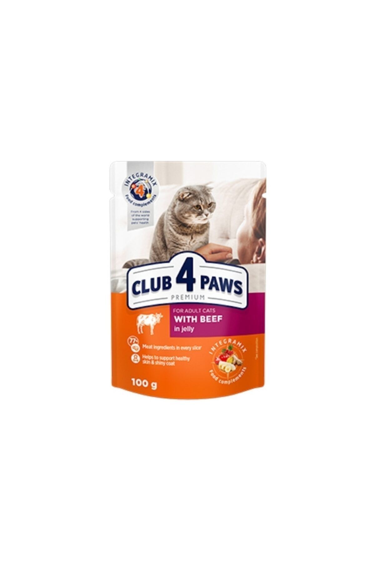 Club4Paws Jöleli Dana Etli Pouch Kedi Yaş Mama 100 Gr