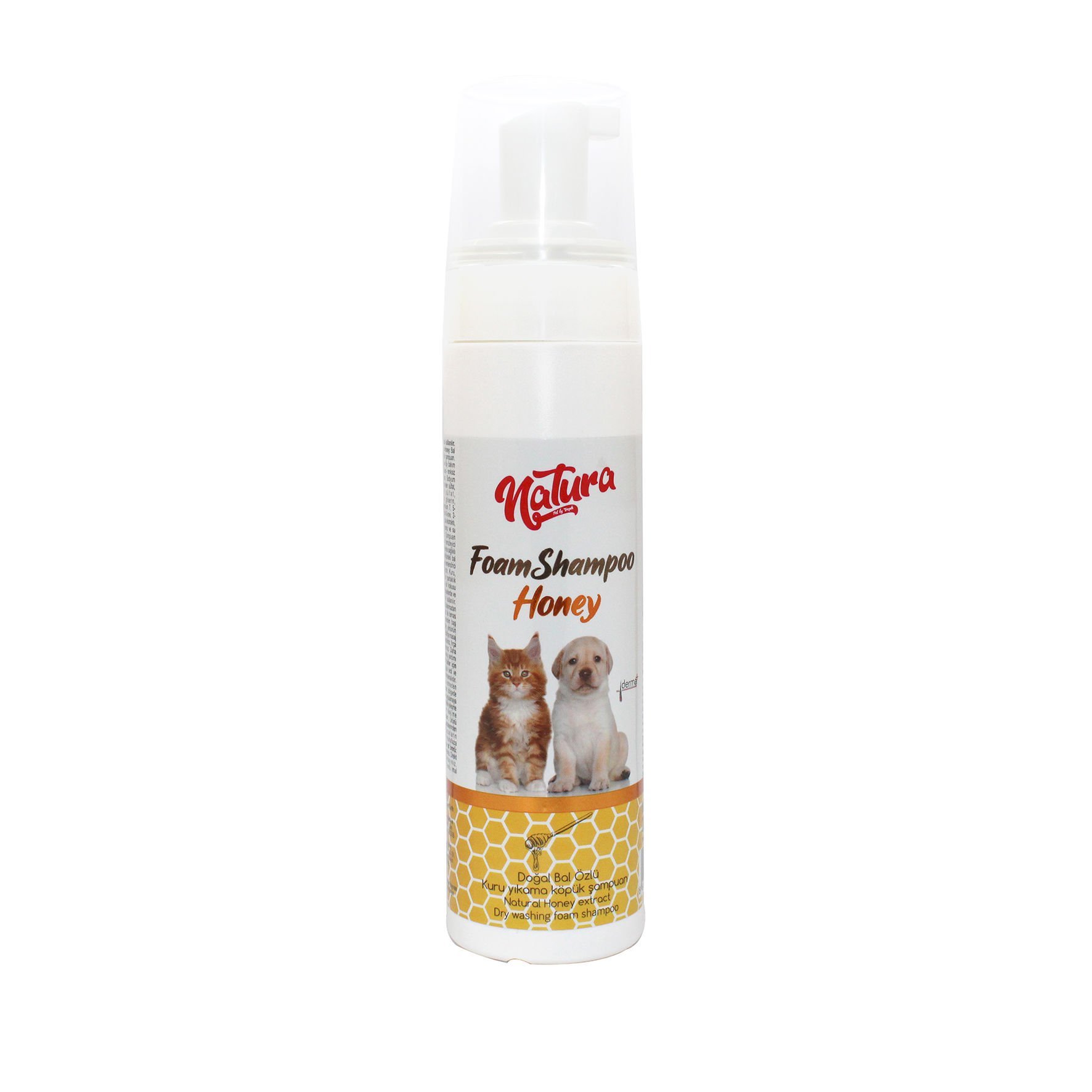 Natura Bal Ekstraktlı Köpük Kedi ve Köpek Şampuanı 200 Ml