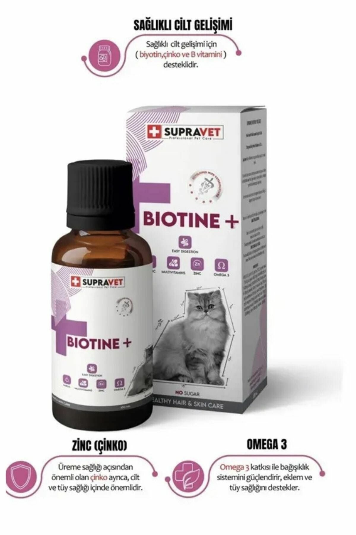 Supravet Biotine Extra Kedi Deri ve Tüy Sağlığı Damlası