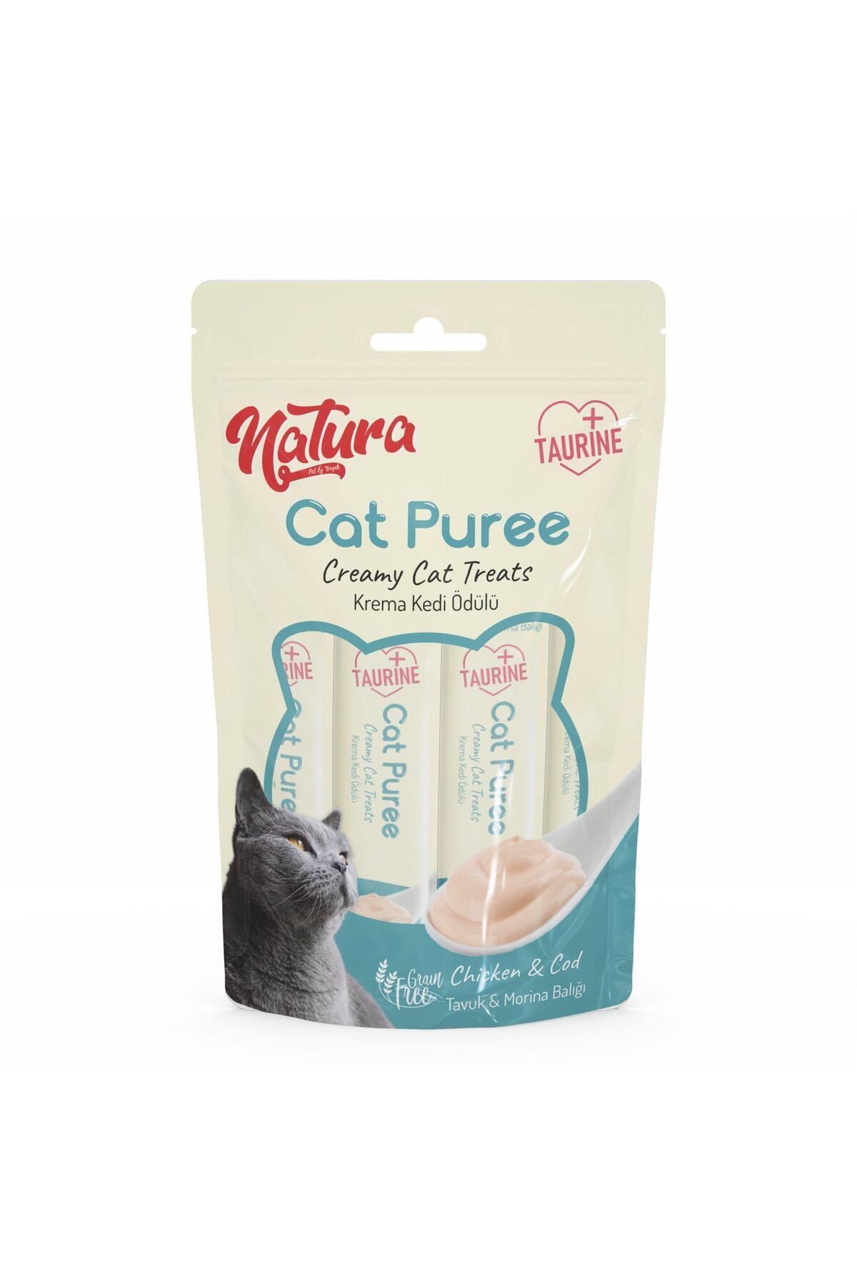 Natura Cat Puree Tavuk & Morina Kedi Ödülü 5*12gr