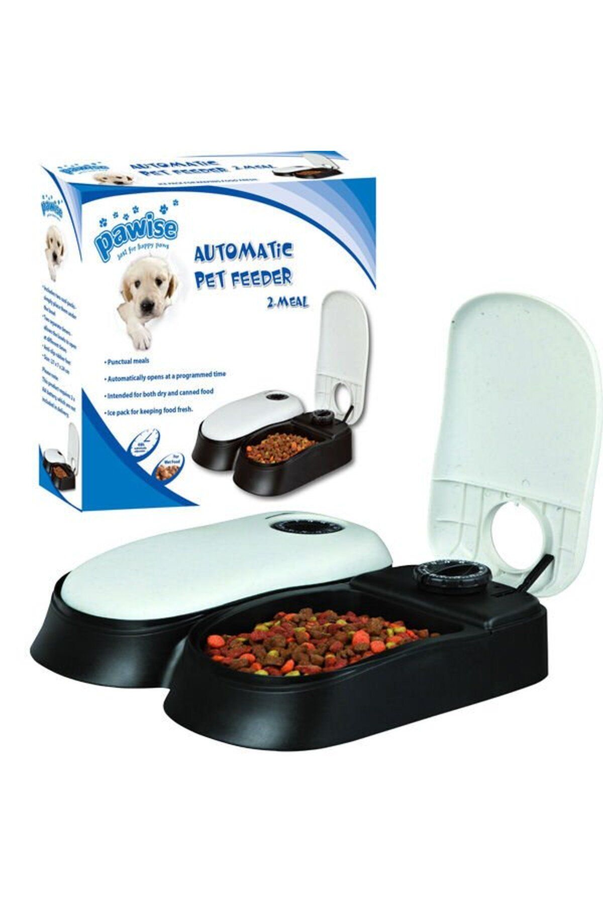 Pawise Zaman Ayarlı Kedi & Köpek Mama Kabı Ikili 2x300ml