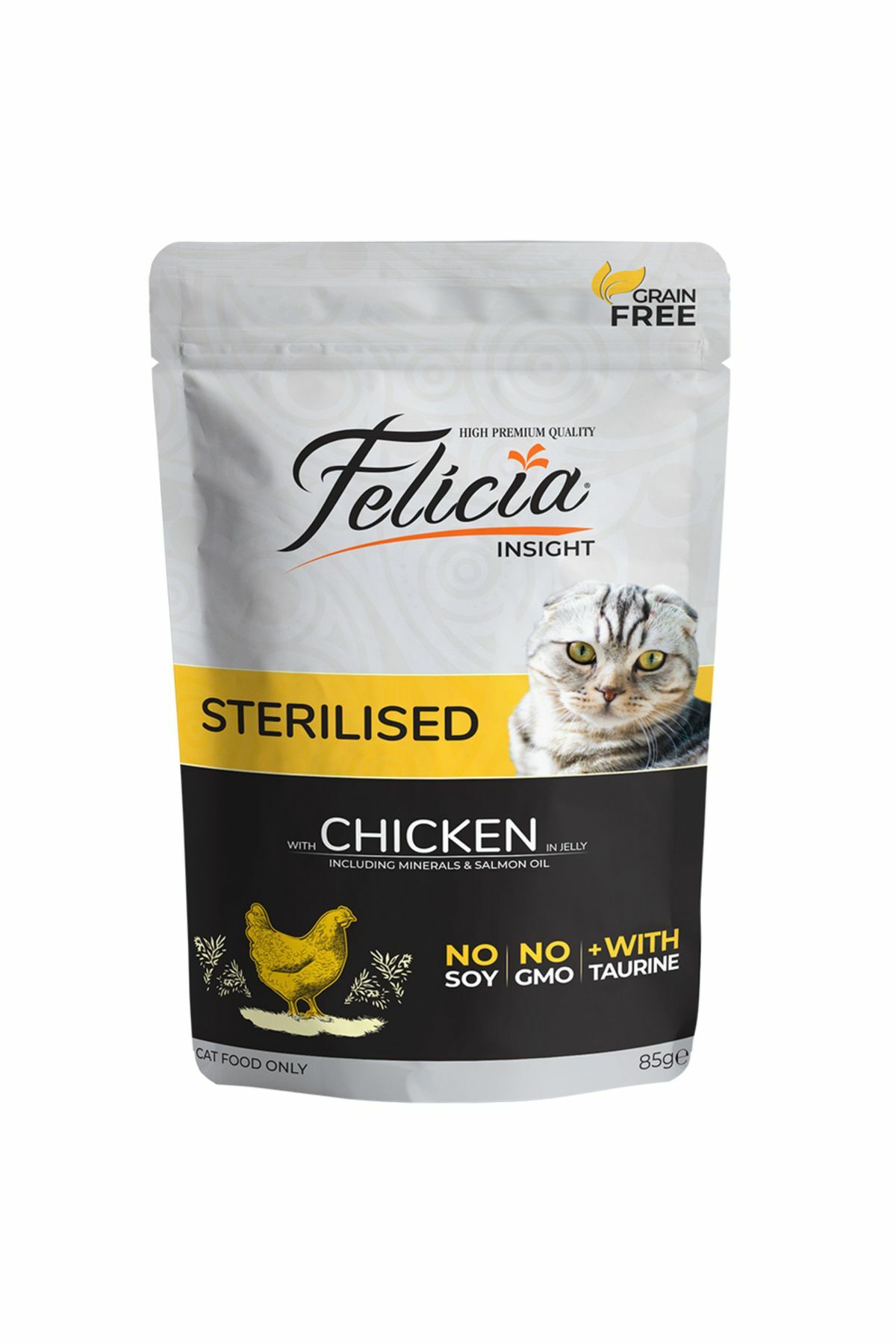 Felicia Pouch Tahılsız Tavuklu Kısır Kedi Maması 85 gr