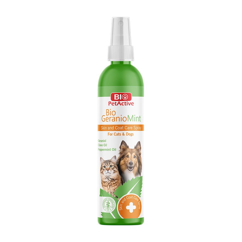 Bio PetActive Geranio Mint Deri Kedi - Köpek Tüy Bakım Spreyi - 100 ml