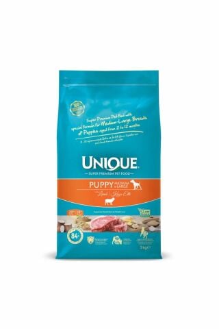 Unıque Orta Ve Iri Irk Yavru Köpek Maması Kuzu Etli 3 Kg