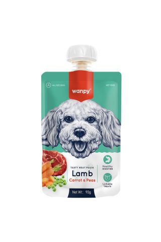 Wanpy Taze Kuzulu&Havuçlu 10'lu Köpek Et Ezmesi 90 gr x 10 Adet