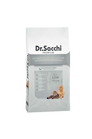 Dr.Sacchi Düşük Tahıllı Somonlu Ve Ton Balıklı Kısırlaştırılmış Kedi Maması 10kg