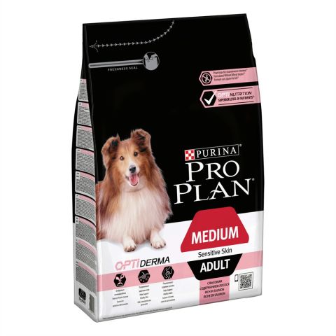 Pro Plan Medium Sensitive Skin Somonlu ve Pirinçli Yetişkin Orta Irk Köpek Maması 3kg