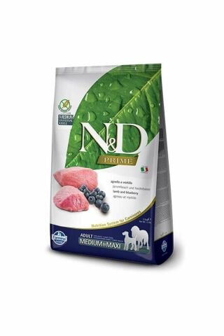 N&D Prime Tahılsız Kuzulu Ve Yaban Mersinli Orta Ve Büyük Irk Yetişkin Köpek Kuru Maması 12 Kg