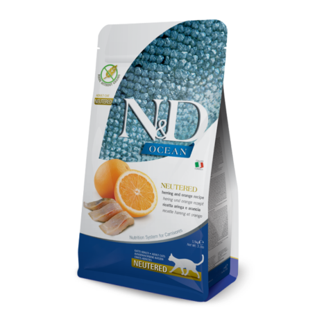 N&D Ocean Tahılsız Ringa Balığı Ve Portakallı Kısır Kedi Maması 5 Kg