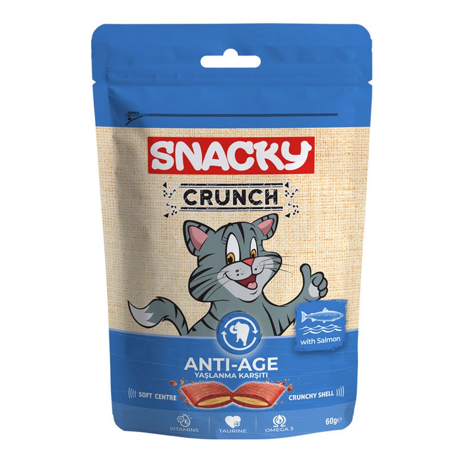 Snacky Crunch Anti-age Kedi Ödülü Somonlu 60 gr