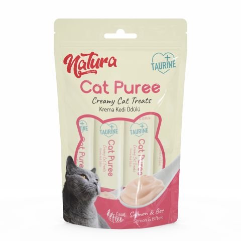 Natura Cat Pure Somonlu & Sığır Etli Kedi Sıvı Ödül Maması 4'lü