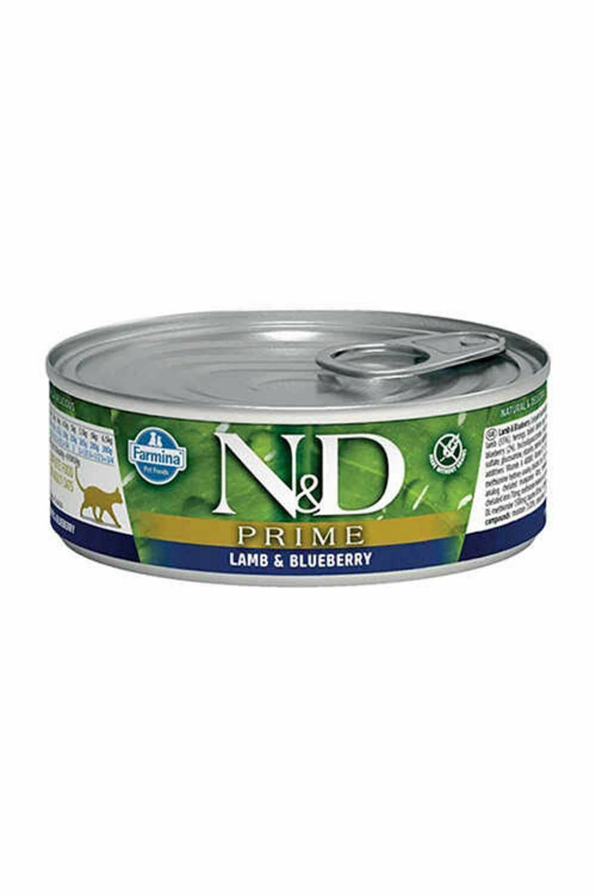 N&D Prime Kuzulu Yaban Mersinli Tahılsız Yetişkin Kedi Konservesi 80 gr