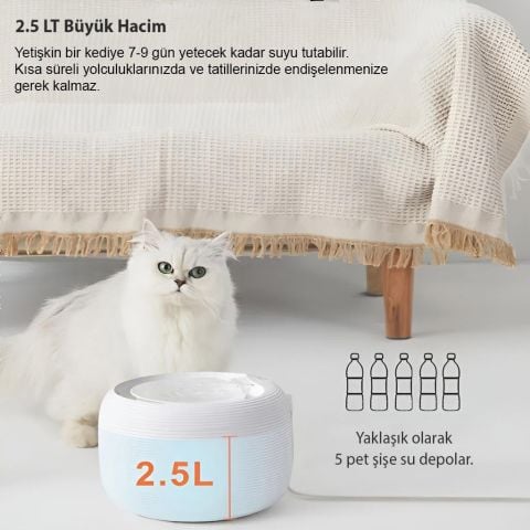 Doggie & Cattie Akıllı Kedi ve Köpek Otomatik Su Pınarı 2.5 Lt